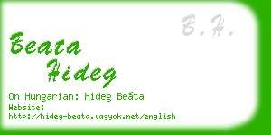 beata hideg business card